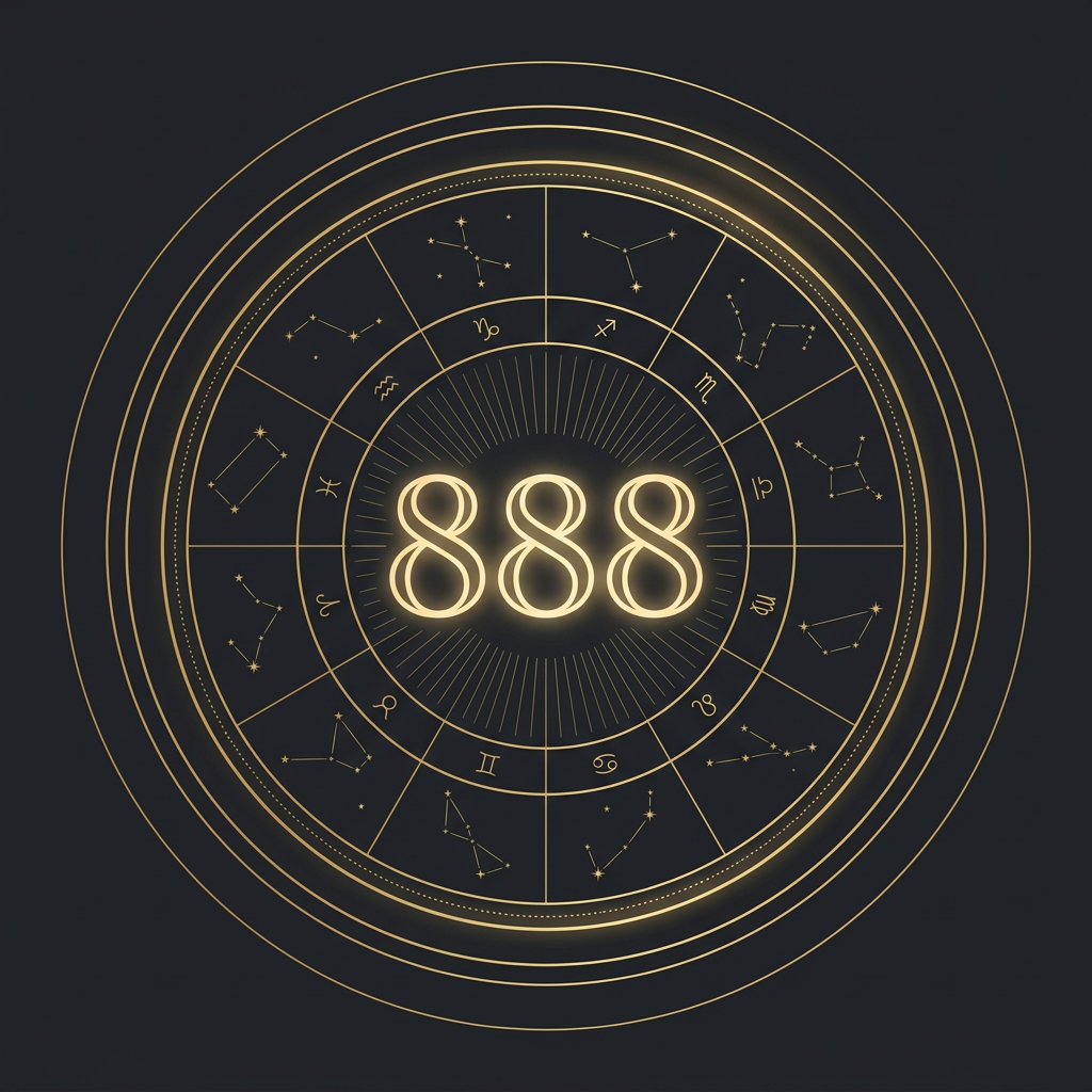 Celestial numerology diagram of the number 888